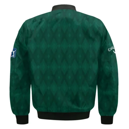 Green Fabric Ikat Diamond pattern Masters Tournament Callaway Bomber Jacket Style Classic Bomber Jacket