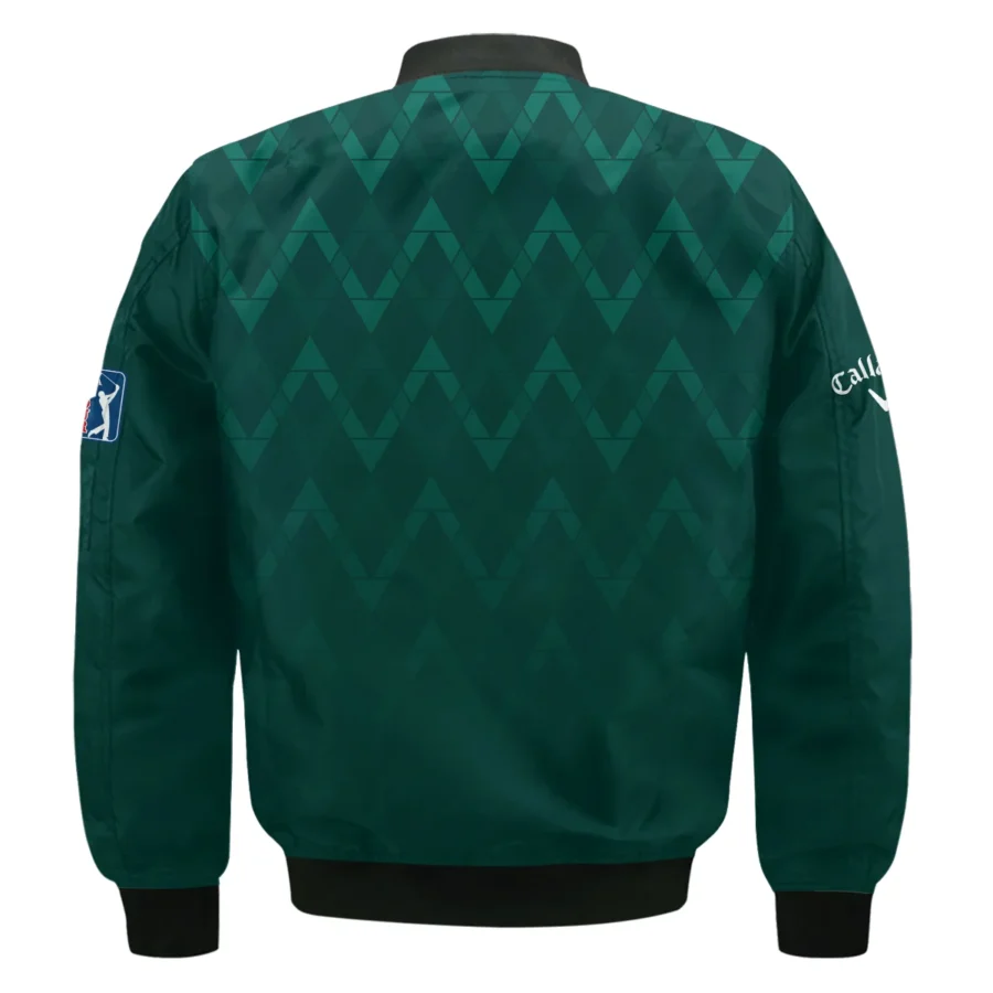 Abstract Dark Green Zigzag Background Masters Tournament Callaway Bomber Jacket Style Classic Bomber Jacket