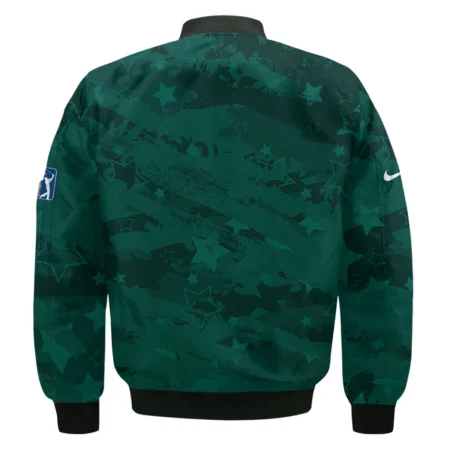 Dark Green Stars Pattern Grunge Background Masters Tournament Nike Bomber Jacket Style Classic Bomber Jacket