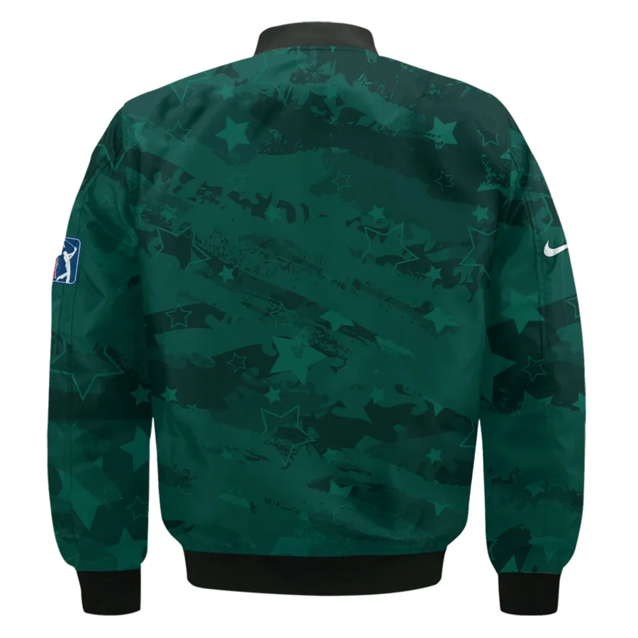 Dark Green Stars Pattern Grunge Background Masters Tournament Nike Bomber Jacket Style Classic Bomber Jacket