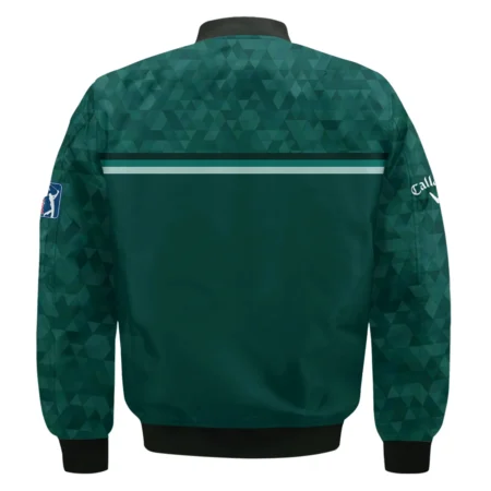 Dark Green Triangle Mosaic Pattern Masters Tournament Callaway Bomber Jacket Style Classic Bomber Jacket