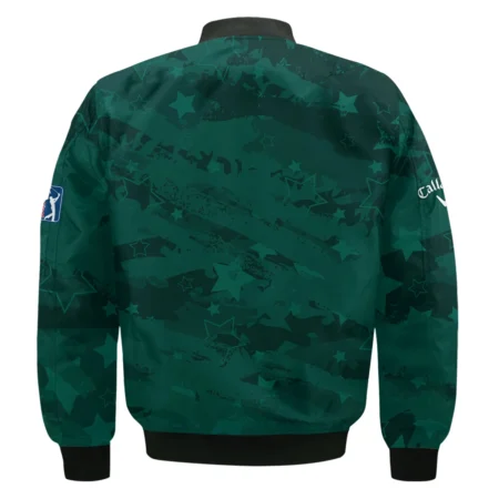 Dark Green Stars Pattern Grunge Background Masters Tournament Callaway Bomber Jacket Style Classic Bomber Jacket