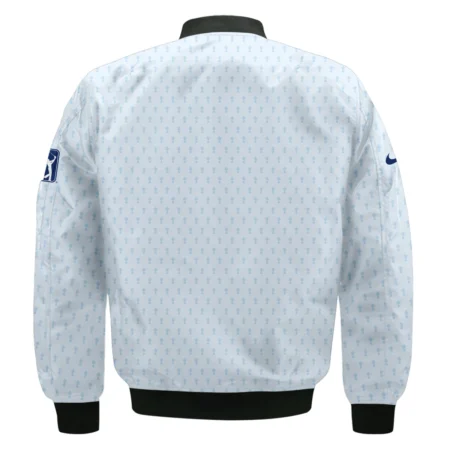 Golf Pattern Cup White Mix Light Blue 2024 PGA Championship Valhalla Nike Bomber Jacket Style Classic Bomber Jacket