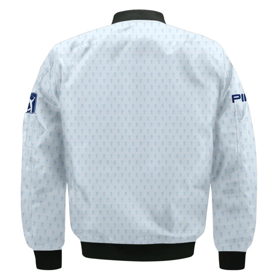 Golf Pattern Cup White Mix Light Blue 2024 PGA Championship Valhalla Ping Bomber Jacket Style Classic Bomber Jacket