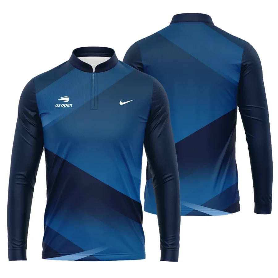 US Open Tennis Champions Dark Blue Background Nike Mandarin collar Quater-Zip Long Sleeve