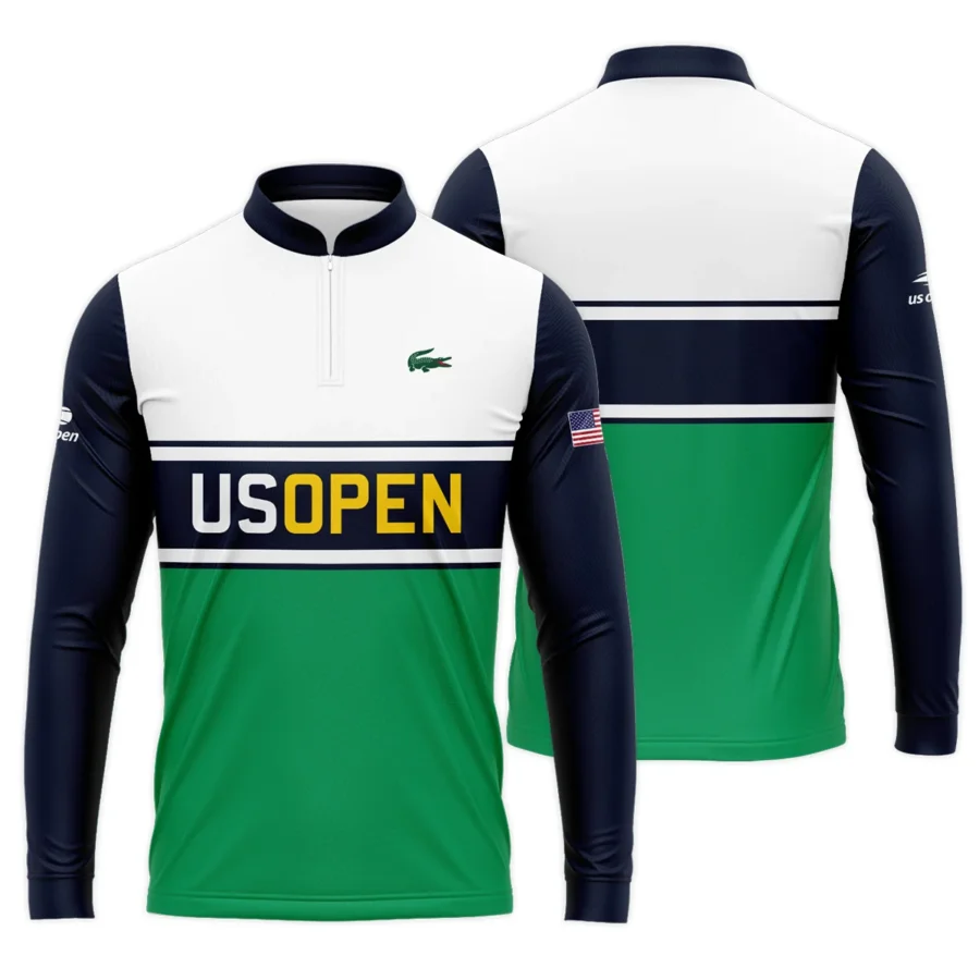 Tennis Love Sport Mix Color US Open Tennis Champions Lacoste Mandarin collar Quater-Zip Long Sleeve