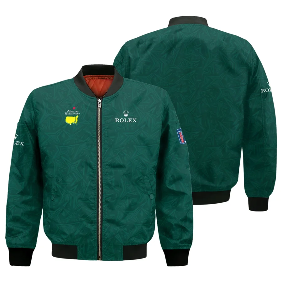 Stars Dark Green Abstract Sport Masters Tournament Rolex Bomber Jacket Style Classic Bomber Jacket