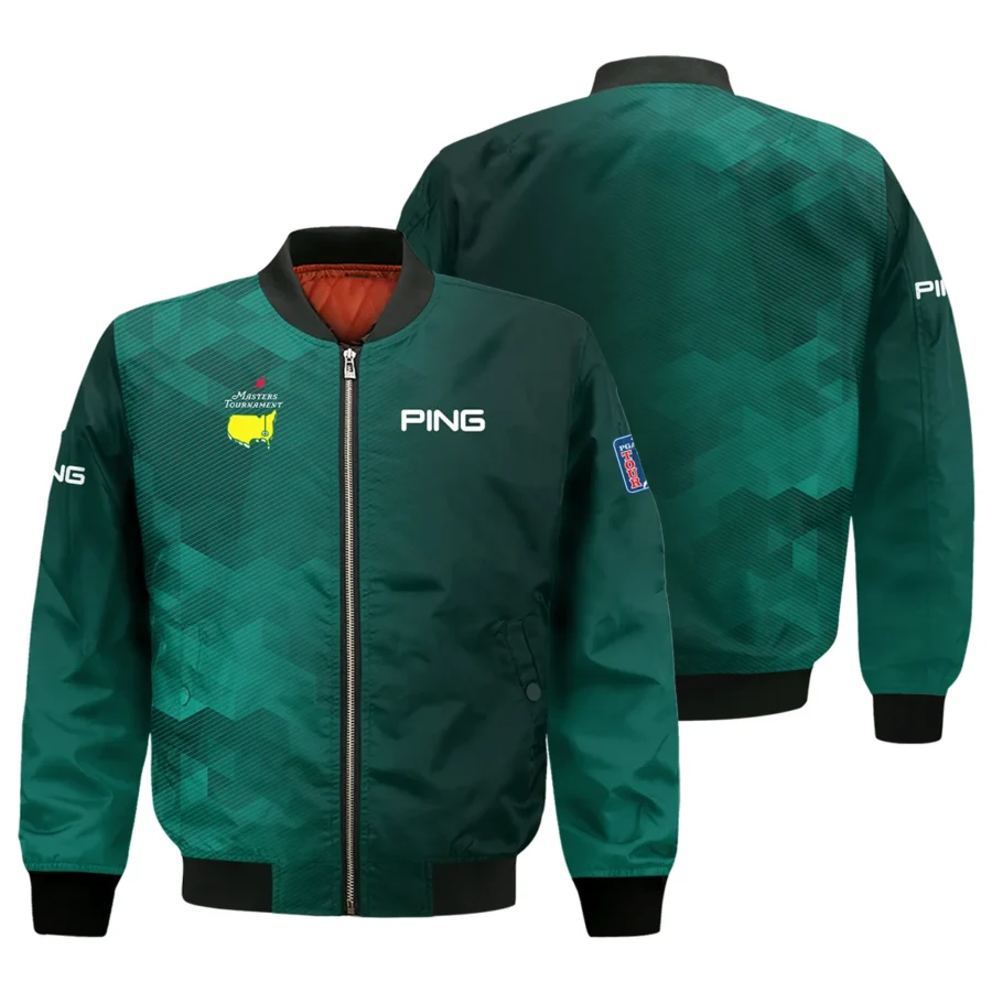 Ping Golf Sport Dark Green Gradient Abstract Background Masters Tournament Bomber Jacket Style Classic Bomber Jacket