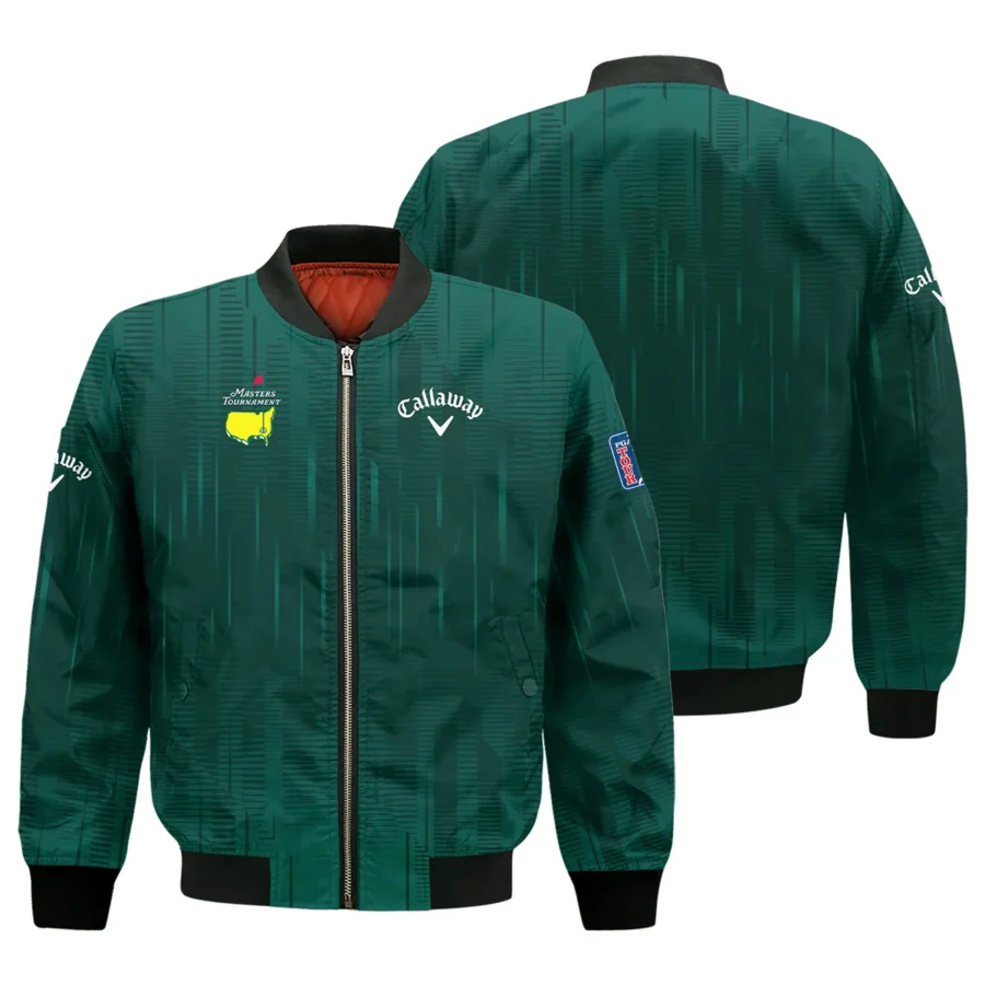 Masters Tournament Callaway Dark Green Gradient Stripes Pattern Bomber Jacket Style Classic Bomber Jacket