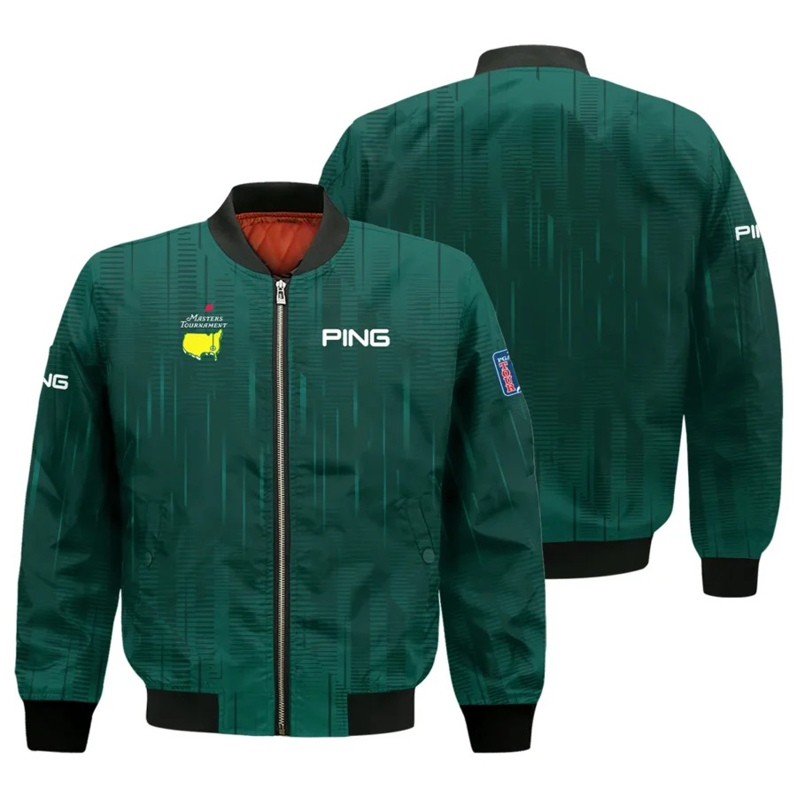 Masters Tournament Ping Dark Green Gradient Stripes Pattern Bomber Jacket Style Classic Bomber Jacket