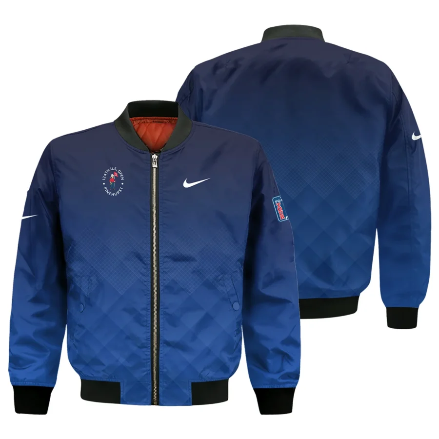 124th U.S. Open Pinehurst Nike Dark Blue Gradient Stripes Pattern Bomber Jacket Style Classic Bomber Jacket