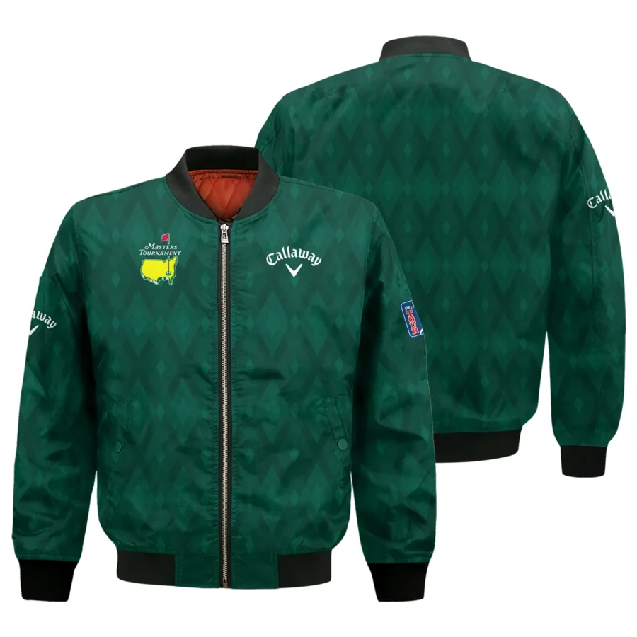 Green Fabric Ikat Diamond pattern Masters Tournament Callaway Bomber Jacket Style Classic Bomber Jacket