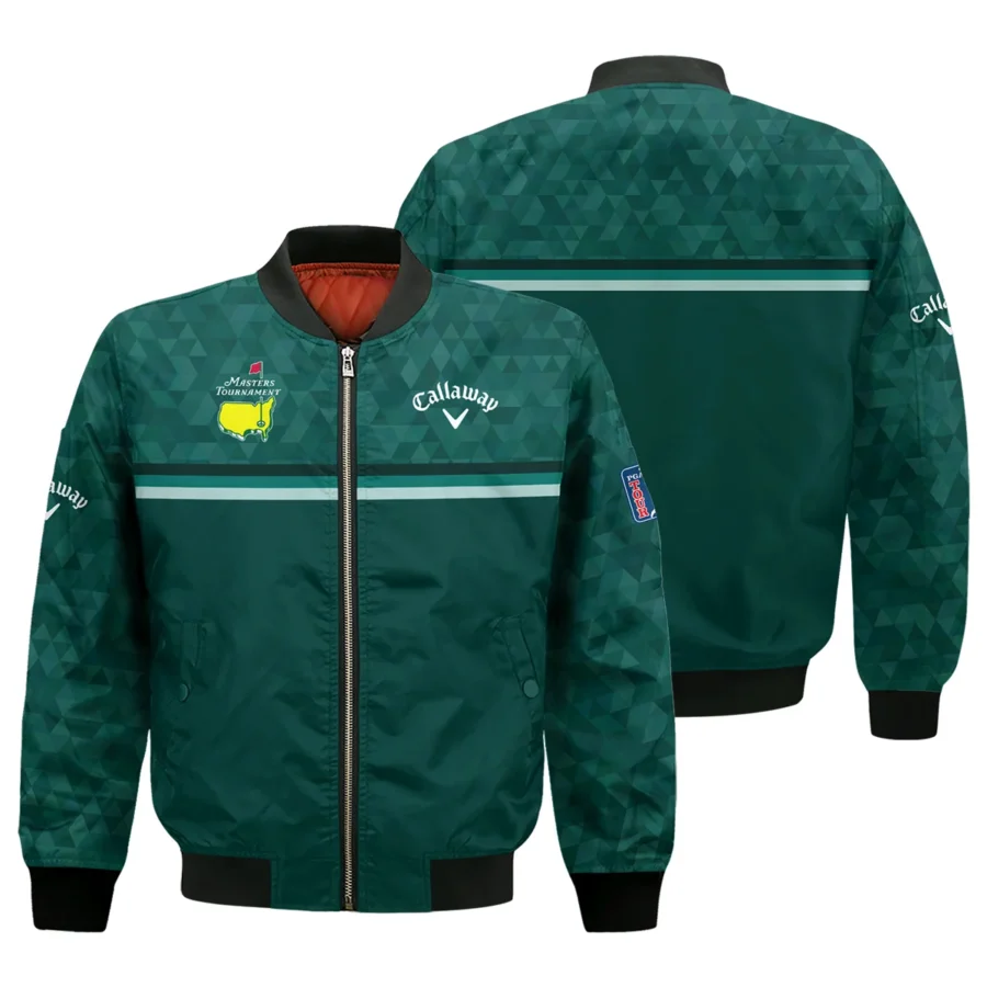 Dark Green Triangle Mosaic Pattern Masters Tournament Callaway Bomber Jacket Style Classic Bomber Jacket