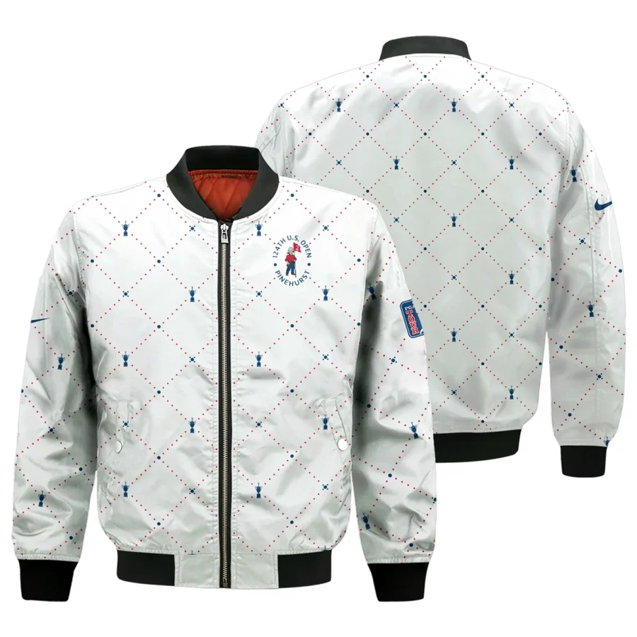 Argyle Pattern With Cup 124th U.S. Open Pinehurst Nike Bomber Jacket Style Classic Bomber Jacket