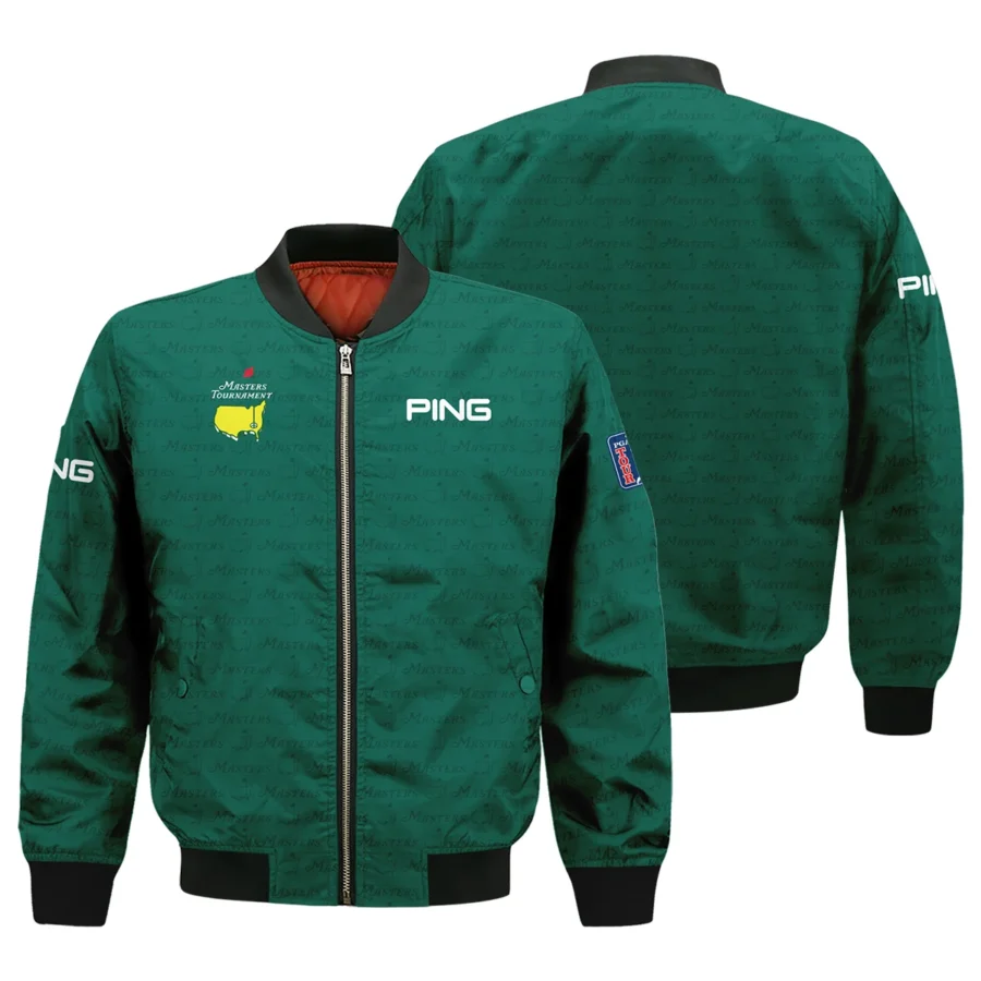 Golf Pattern Cup White Mix Green Masters Tournament Ping Bomber Jacket Style Classic Bomber Jacket