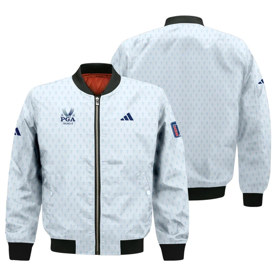 Golf Pattern Cup White Mix Light Blue 2024 PGA Championship Valhalla Adidas Bomber Jacket Style Classic Bomber Jacket
