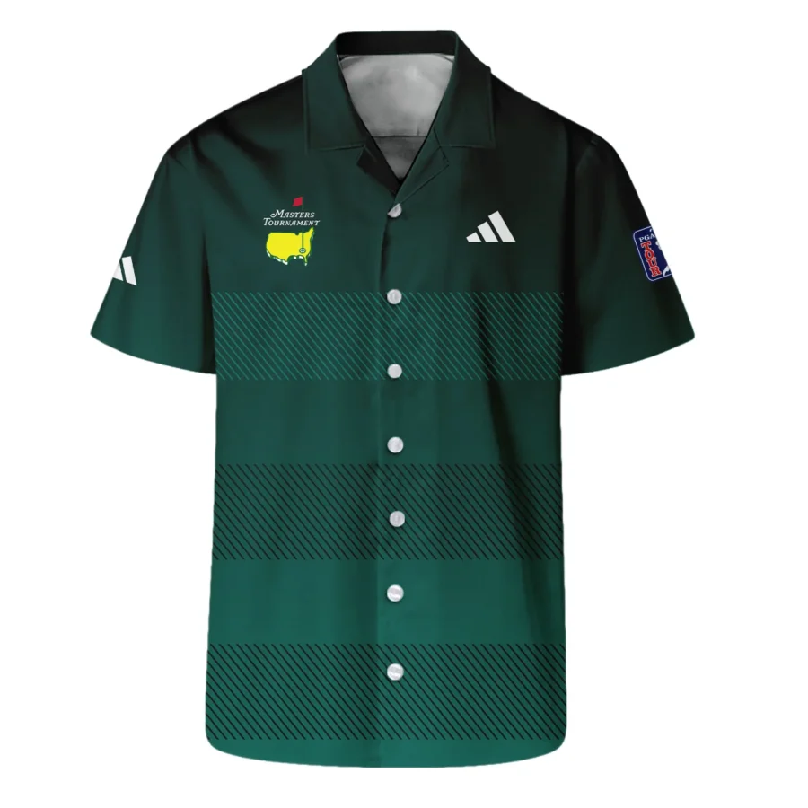 Adidas Masters Tournament Dark Green Gradient Stripes Pattern Golf Sport Hawaiian Shirt Style Classic Oversized Hawaiian Shirt