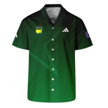 Adidas Masters Tournament Polo Shirt Dark Green Gradient Star Pattern Golf Sports Hawaiian Shirt Style Classic Oversized Hawaiian Shirt
