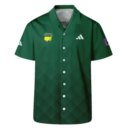 Masters Tournament Adidas Gradient Dark Green Pattern Style Classic, Short Sleeve Polo Shirts Quarter-Zip Casual Slim Fit Mock Neck Basic