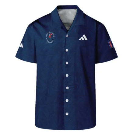Adidas 124th U.S. Open Pinehurst Stars Gradient Pattern Dark Blue Zipper Polo Shirt Style Classic Zipper Polo Shirt For Men