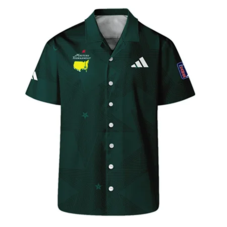 Golf Pattern Stars Dark Green Masters Tournament Adidas Vneck Long Polo Shirt Style Classic Long Polo Shirt For Men