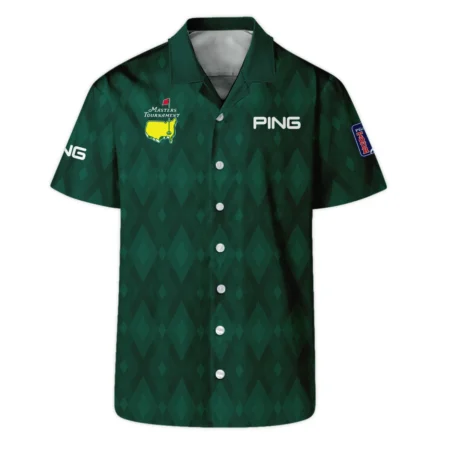 Green Fabric Ikat Diamond pattern Masters Tournament Ping Hawaiian Shirt Style Classic Oversized Hawaiian Shirt