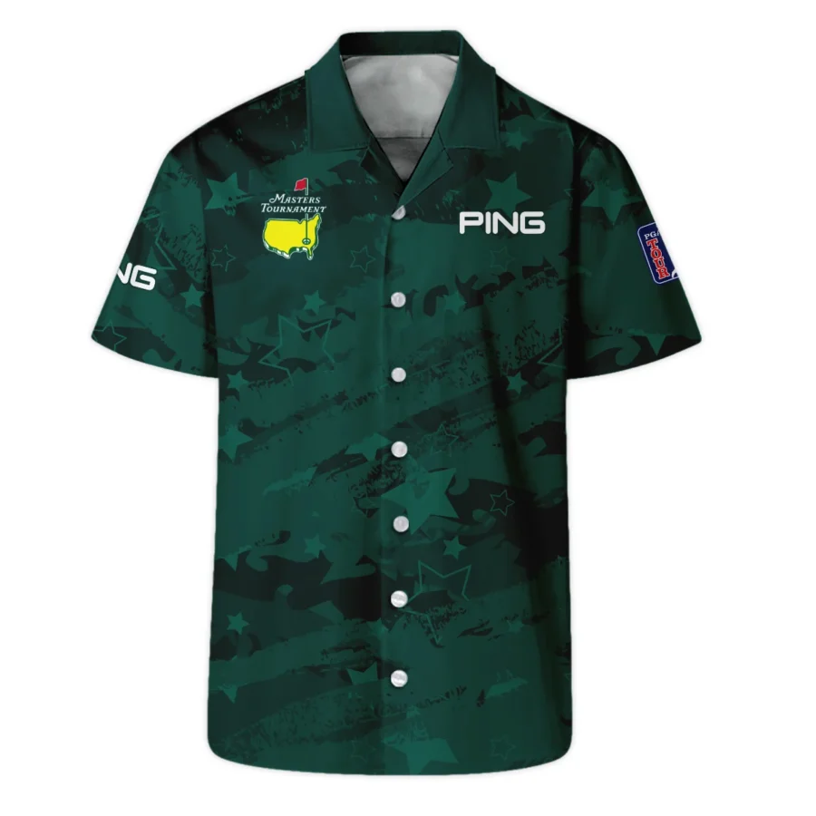 Dark Green Stars Pattern Grunge Background Masters Tournament Ping Hawaiian Shirt Style Classic Oversized Hawaiian Shirt