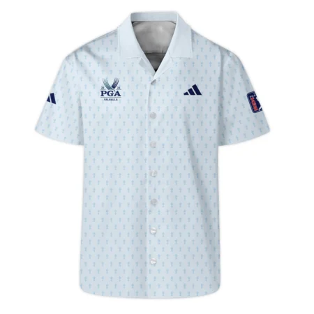 Golf Pattern Cup White Mix Light Blue 2024 PGA Championship Valhalla Adidas Vneck Long Polo Shirt Style Classic Long Polo Shirt For Men