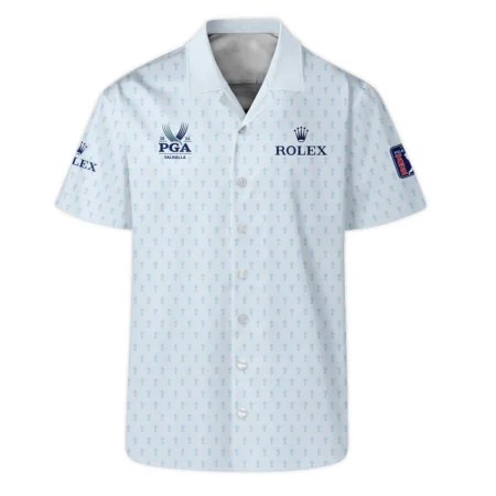Golf Pattern Cup White Mix Light Blue 2024 PGA Championship Valhalla Rolex Vneck Long Polo Shirt Style Classic Long Polo Shirt For Men