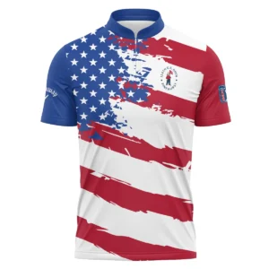 Callaway US Flag Blue Red Stars 124th U.S. Open Pinehurst Mandarin collar Quater-Zip Long Sleeve