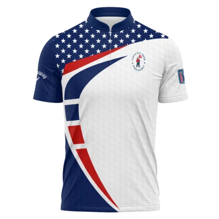124th U.S. Open Pinehurst Callaway US Flag Blue Red Stars Vneck Polo Shirt Style Classic Polo Shirt For Men