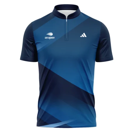 US Open Tennis Champions Dark Blue Background Adidas Polo Shirt Mandarin Collar Polo Shirt
