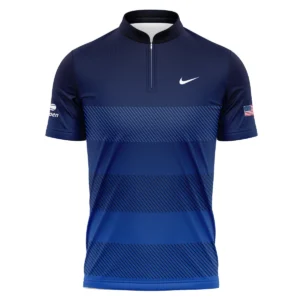 Straight Line Dark Blue Background US Open Tennis Champions Nike Mandarin collar Quater-Zip Long Sleeve