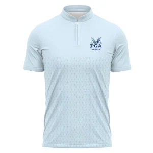 PGA Trophy Pattern Light Blue 2024 PGA Championship Valhalla Callaway Mandarin collar Quater-Zip Long Sleeve