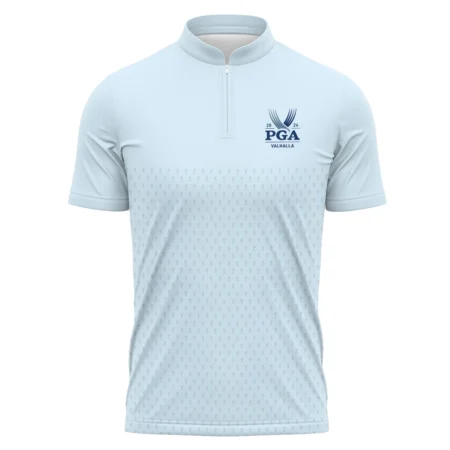 PGA Trophy Pattern Light Blue 2024 PGA Championship Valhalla Rolex Polo Shirt Mandarin Collar Polo Shirt