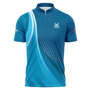 Golf Love Sport Color Blue 2024 PGA Championship Valhalla Ping Mandarin collar Quater-Zip Long Sleeve