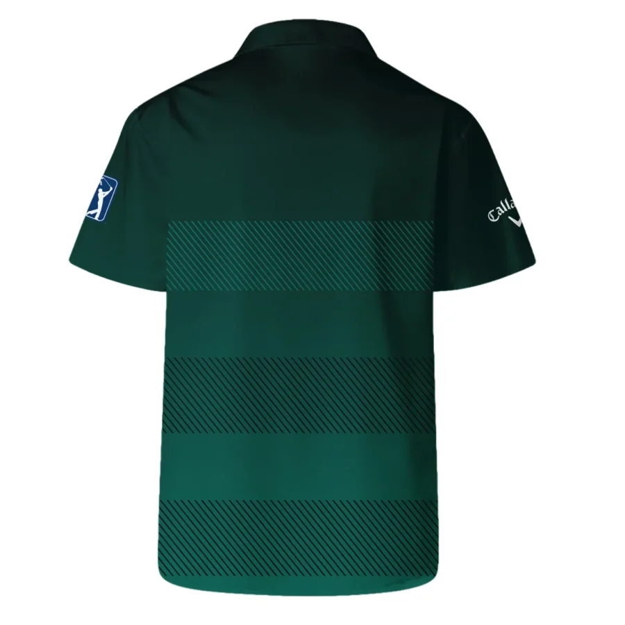 Callaway Masters Tournament Dark Green Gradient Stripes Pattern Golf Sport Hawaiian Shirt Style Classic Oversized Hawaiian Shirt