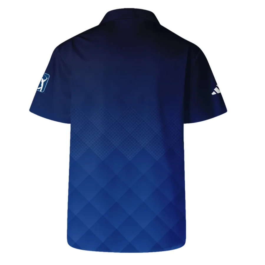 124th U.S. Open Pinehurst Adidas Dark Blue Gradient Stripes Pattern Hawaiian Shirt Style Classic Oversized Hawaiian Shirt