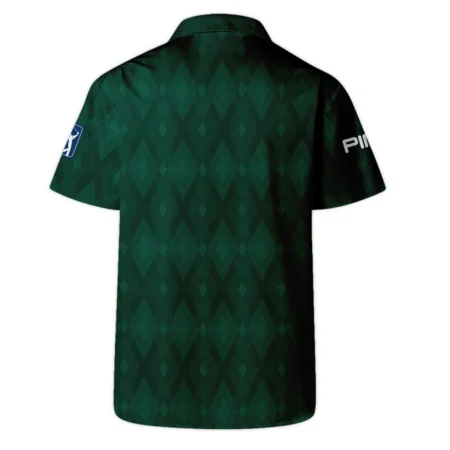 Green Fabric Ikat Diamond pattern Masters Tournament Ping Hawaiian Shirt Style Classic Oversized Hawaiian Shirt