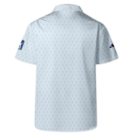 Golf Pattern Cup White Mix Light Blue 2024 PGA Championship Valhalla Adidas Hawaiian Shirt Style Classic Oversized Hawaiian Shirt