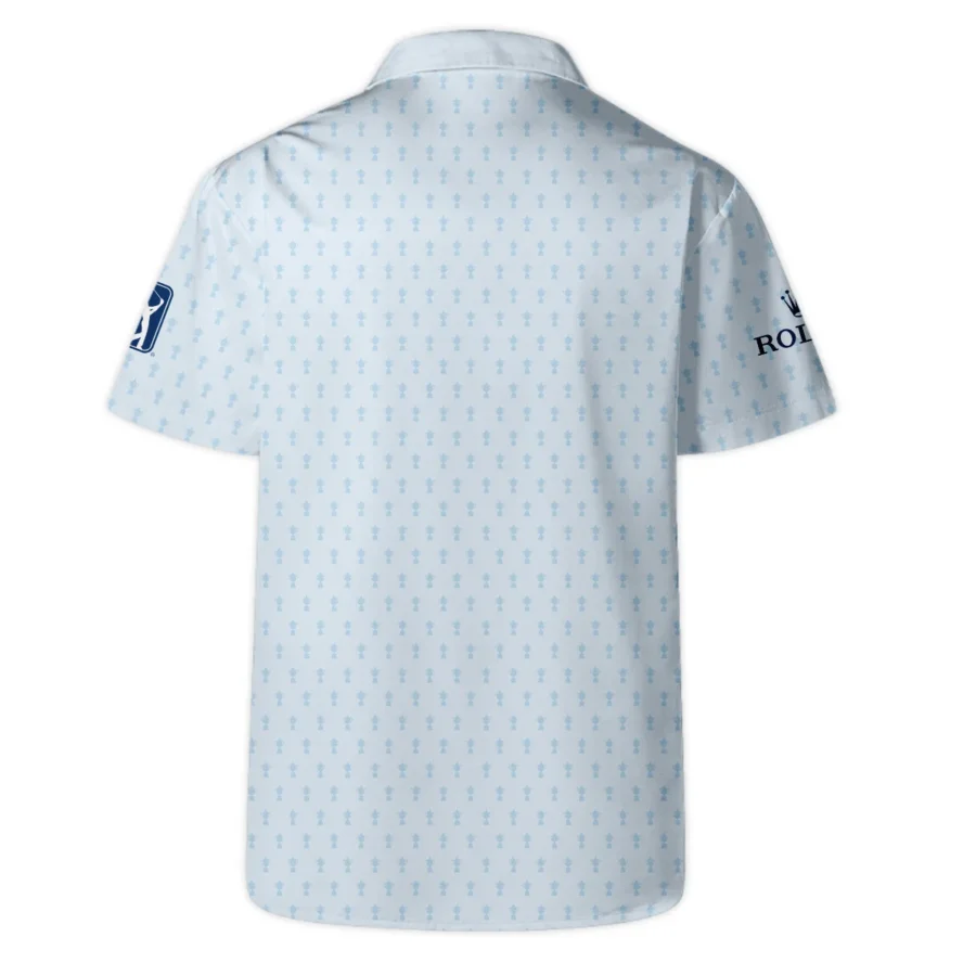 Golf Pattern Cup White Mix Light Blue 2024 PGA Championship Valhalla Rolex Hawaiian Shirt Style Classic Oversized Hawaiian Shirt
