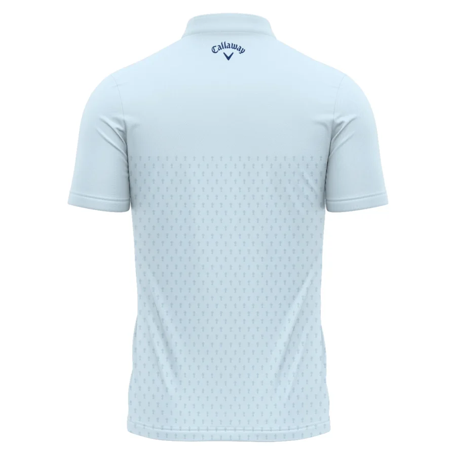 PGA Trophy Pattern Light Blue 2024 PGA Championship Valhalla Callaway Polo Shirt Mandarin Collar Polo Shirt