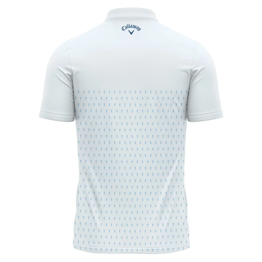 U.S Open Trophy Pattern Light Blue 124th U.S. Open Pinehurst Callaway Polo Shirt Mandarin Collar Polo Shirt