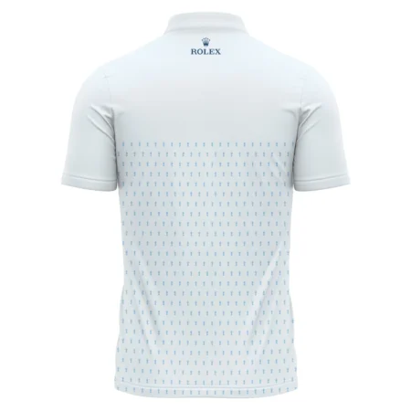 U.S Open Trophy Pattern Light Blue 124th U.S. Open Pinehurst Rolex Polo Shirt Mandarin Collar Polo Shirt