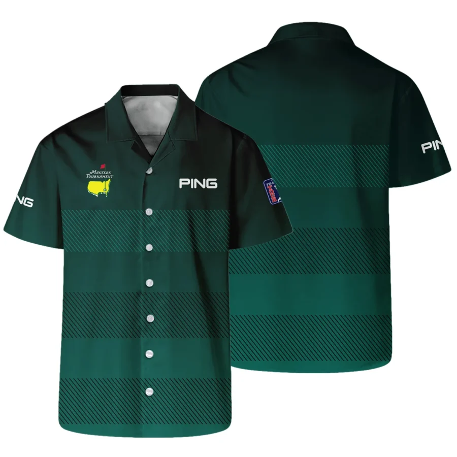 Ping Masters Tournament Dark Green Gradient Stripes Pattern Golf Sport Hawaiian Shirt Style Classic Oversized Hawaiian Shirt