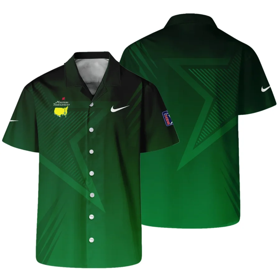 Nike Masters Tournament Polo Shirt Dark Green Gradient Star Pattern Golf Sports Hawaiian Shirt Style Classic Oversized Hawaiian Shirt