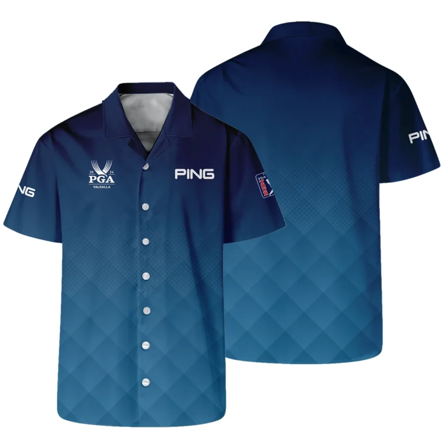 2024 PGA Championship Valhalla Ping Blue Gradient Abstract Stripes  Hawaiian Shirt Style Classic Oversized Hawaiian Shirt