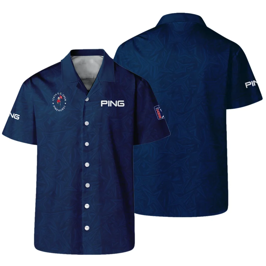 Ping 124th U.S. Open Pinehurst Stars Gradient Pattern Dark Blue Hawaiian Shirt Style Classic Oversized Hawaiian Shirt