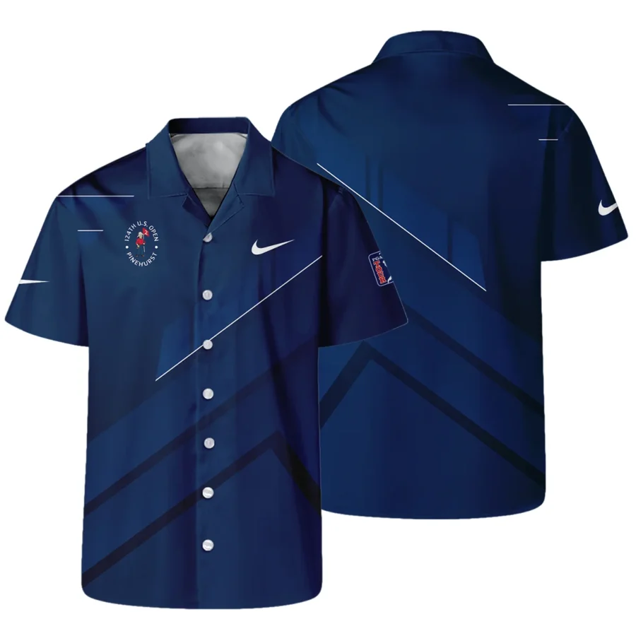 Nike 124th U.S. Open Pinehurst Blue Gradient With White Straight Line Hawaiian Shirt Style Classic Oversized Hawaiian Shirt