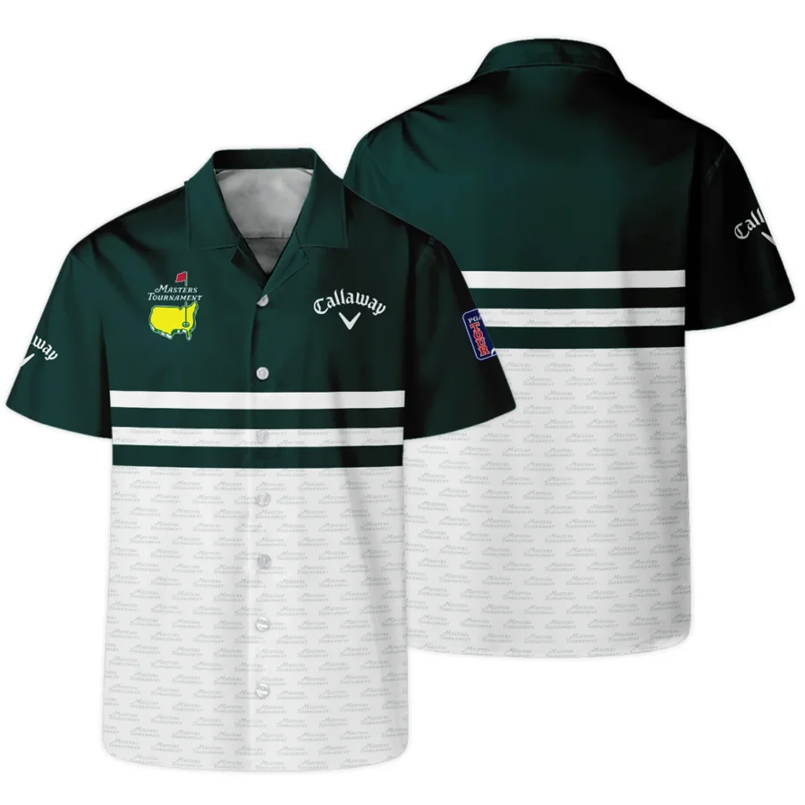 Dark Green Mix White With Logo Pattern Masters Tournament Callaway Hawaiian Shirt Style Classic Oversized Hawaiian Shirt